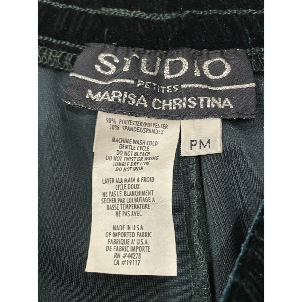Vintage Studio Marisa Christina Skirt Petite Medium Green Soft Velvet USA grunge - Picture 4 of 7